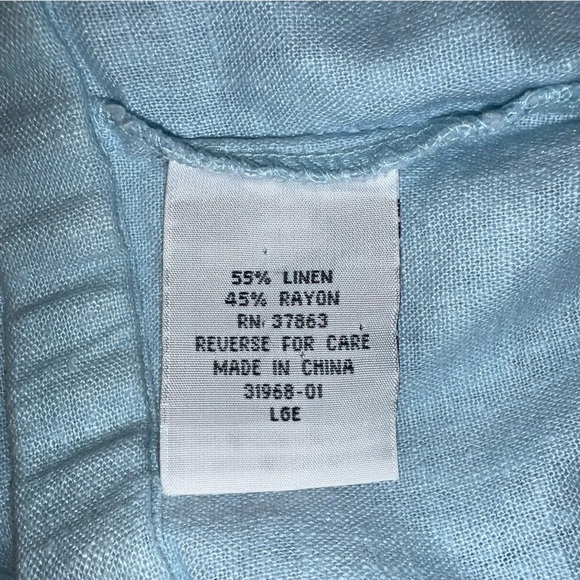 220 Hickory Light Blue Sleeveless Linen Blend 2-Piece Set – Size Large - Picture 12 of 12